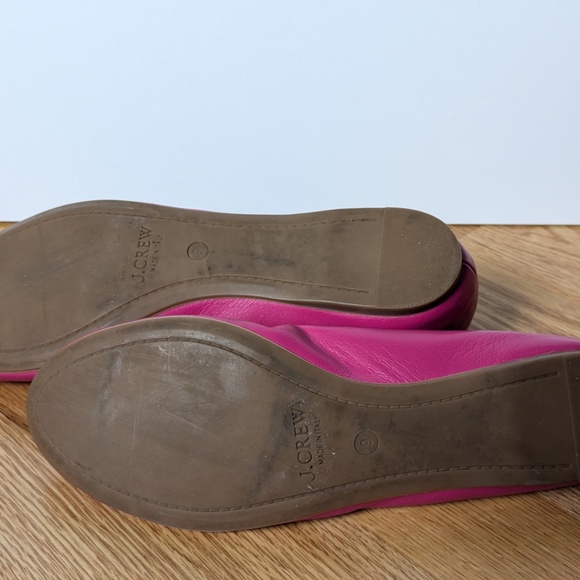 J. Crew Cece fuchsia pink leather ballet flats size 9 - Picture 6 of 7